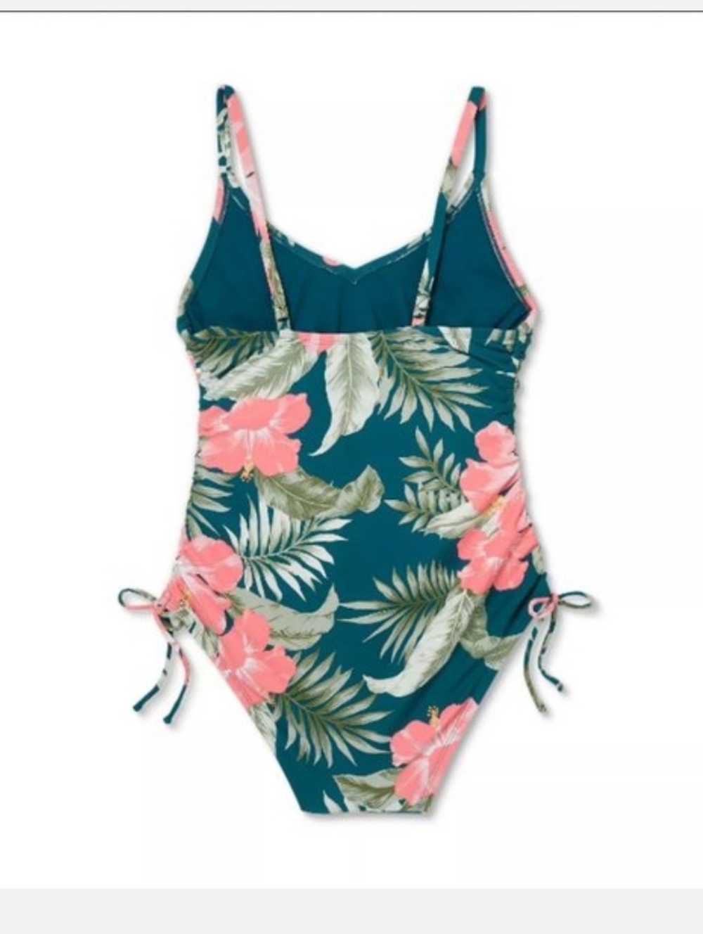 Kona Sol Teal Floral One-Piece Swimsuit, NWT - Picture 2 of 3